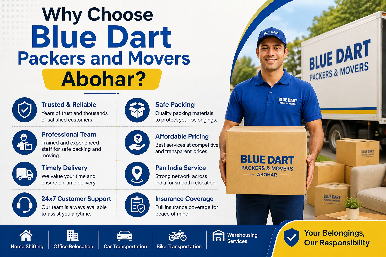 Why Choose Blue Dart Packers and Movers Abohar